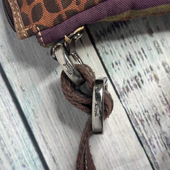 Fossil Multicolor Striped Crossbody Bag Adjustable Strap Boho - Picture 6 of 6